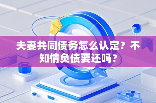 夫妻共同债务怎么认定？不知情负债要还吗？